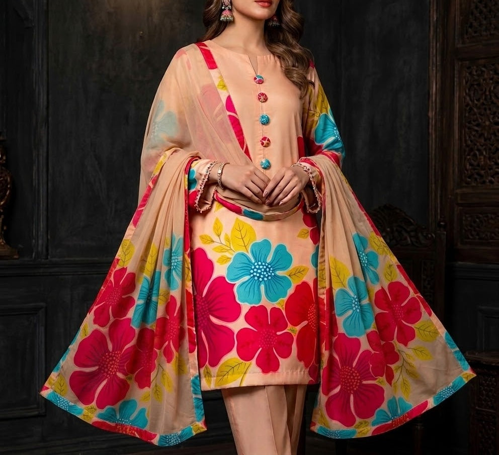 Digital Printed Silk 3pc