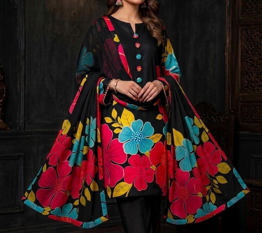 Digital Printed Silk 3pc