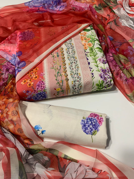 Digital Printed Swiss Lawn 3pc