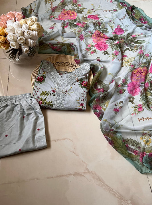 Ready-To-Wear Lawn 3pc Embroidered