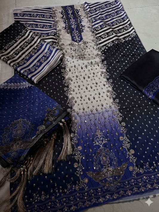 Handwork Digital Printed Silk 3pc