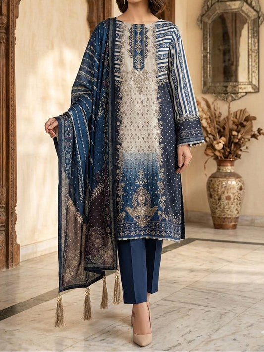 Handwork Digital Printed Silk 3pc