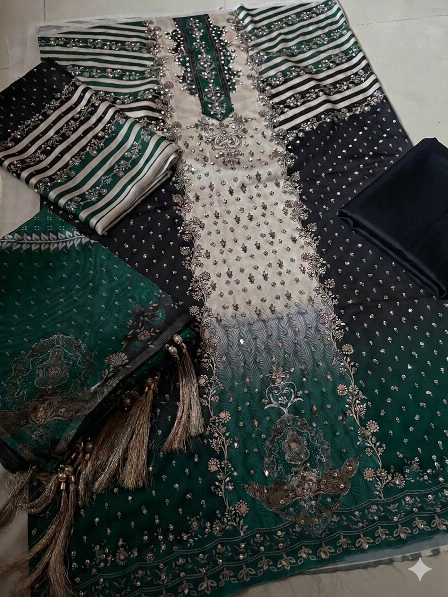Handwork Digital Printed Silk 3pc