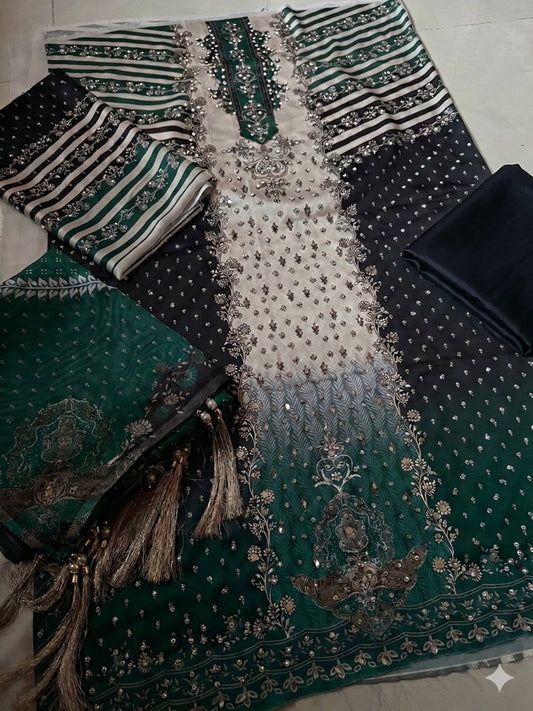 Handwork Digital Printed Silk 3pc