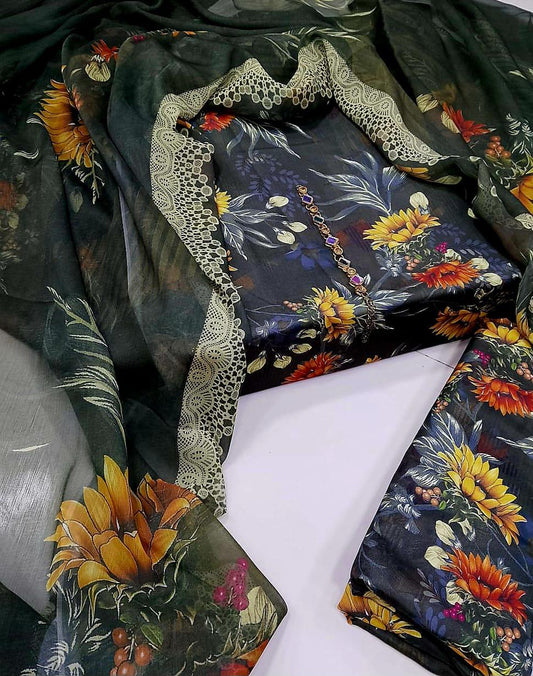 Digital Printed Swiss Lawn 3pc