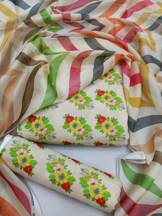 Digital Printed Swiss Lawn 3pc