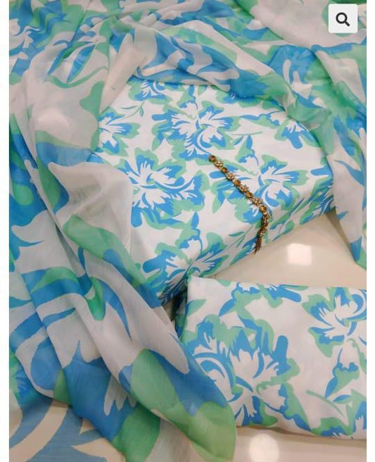 Digital Printed Swiss Lawn 3pc