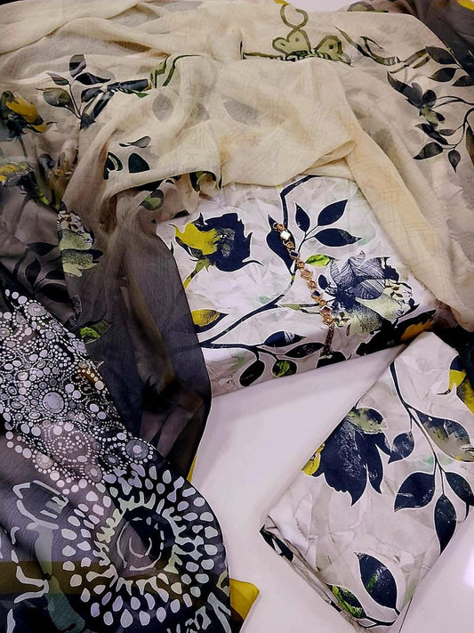 Digital Printed Swiss Lawn 3pc