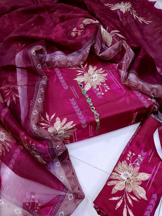 Digital Printed Swiss Lawn 3pc