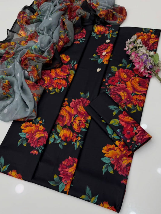 Digital Printed Swiss Lawn 3pc