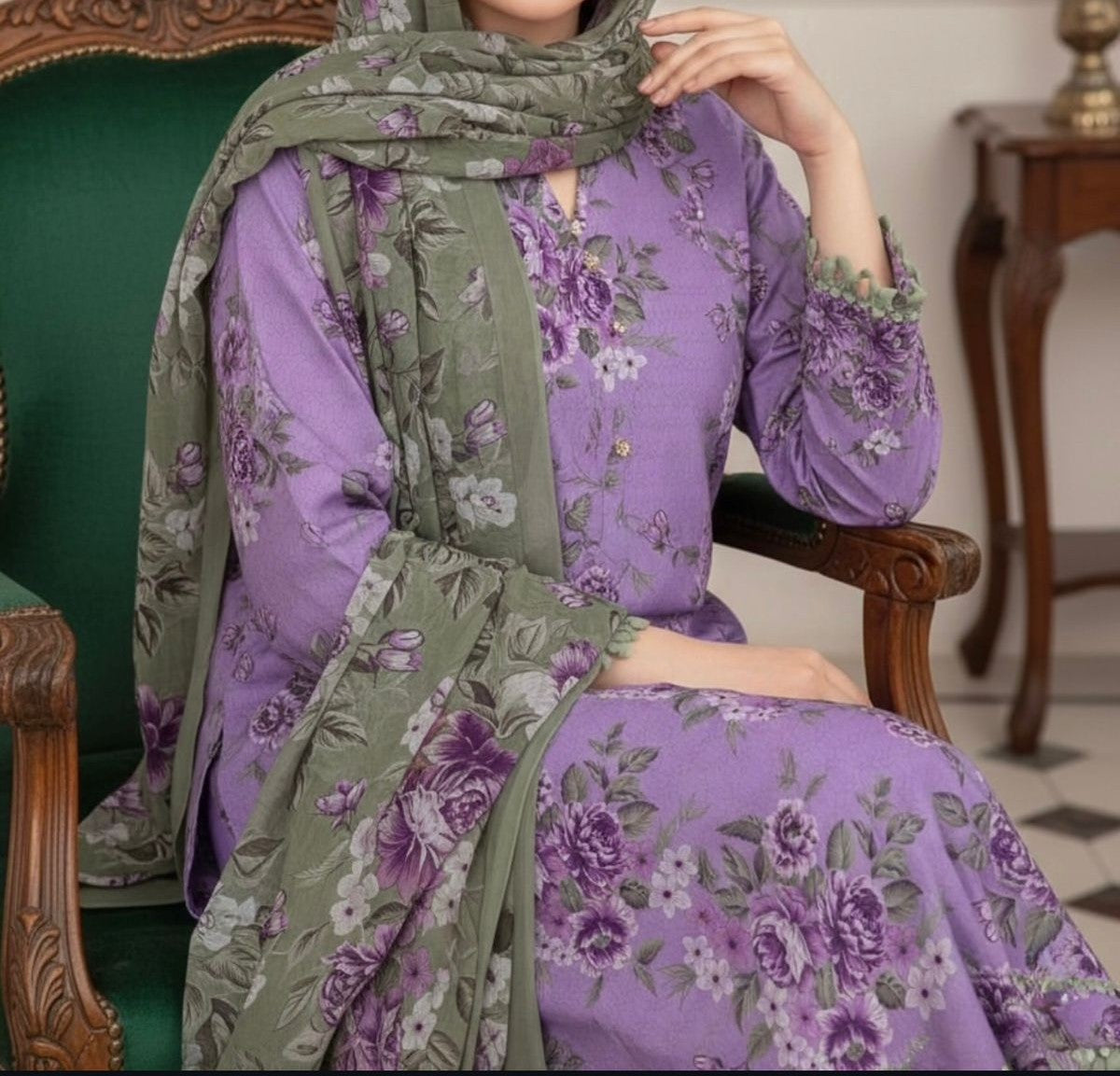 Digital Printed Swiss Lawn 3pc