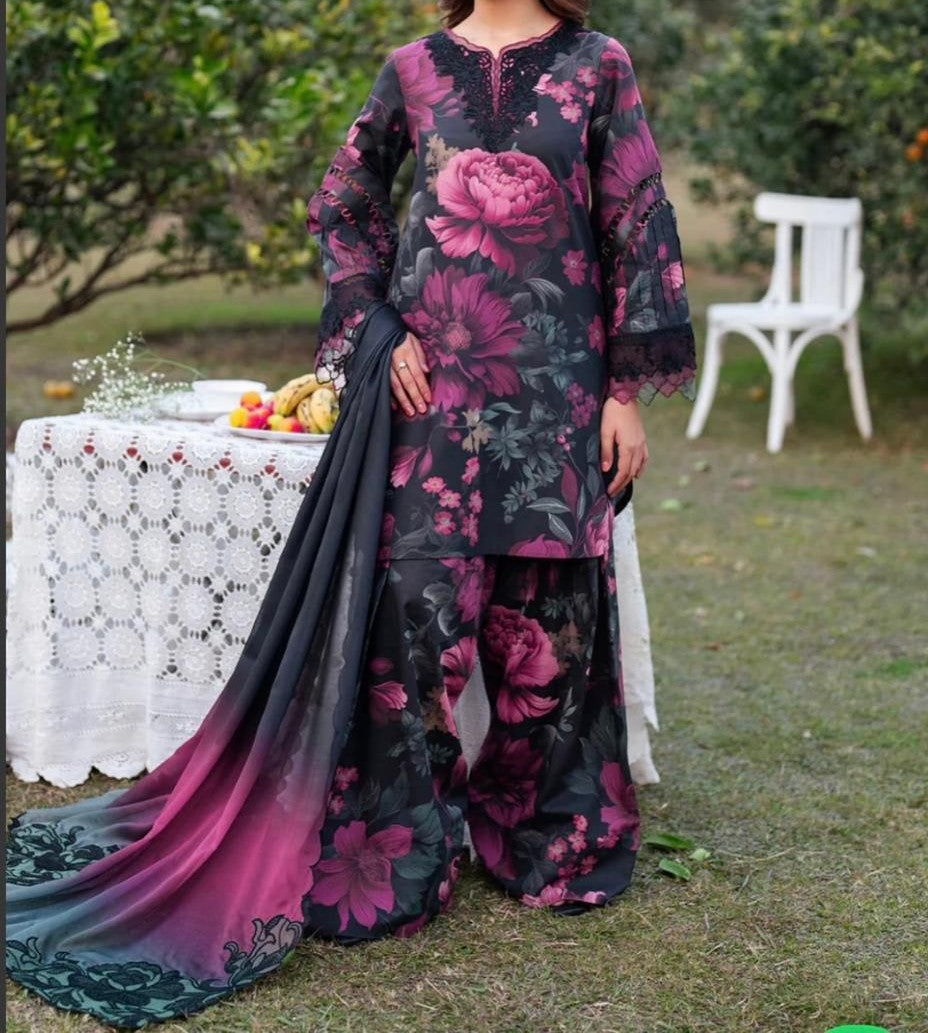 Digital Printed Swiss Lawn 3pc