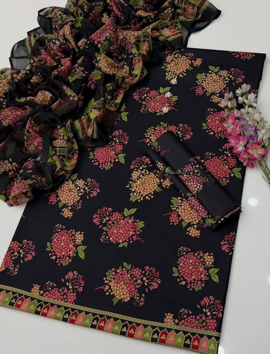 Digital Printed Swiss Lawn 3pc