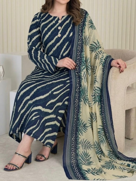 Digital Printed Swiss Lawn 3pc