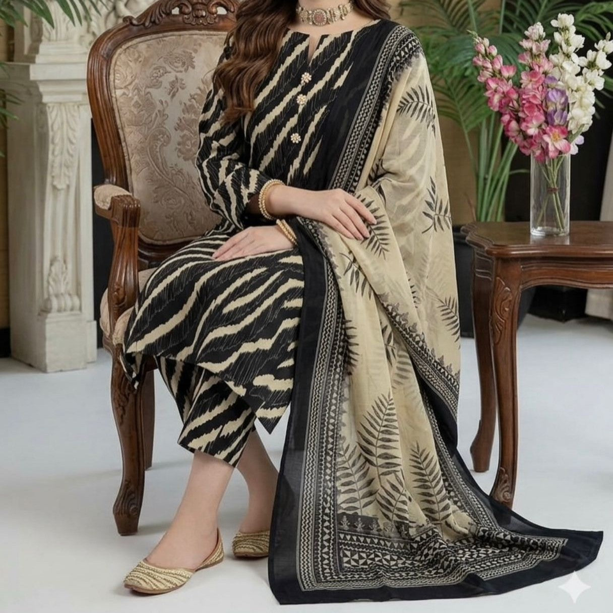 Digital Printed Swiss Lawn 3pc