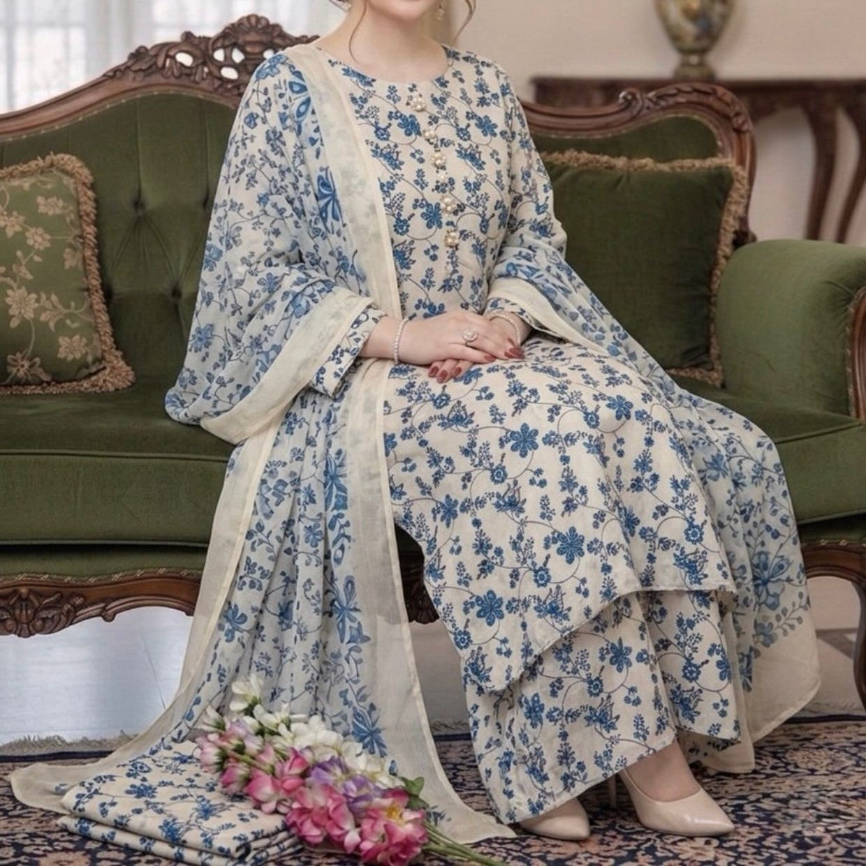 Digital Printed Swiss Lawn 3pc