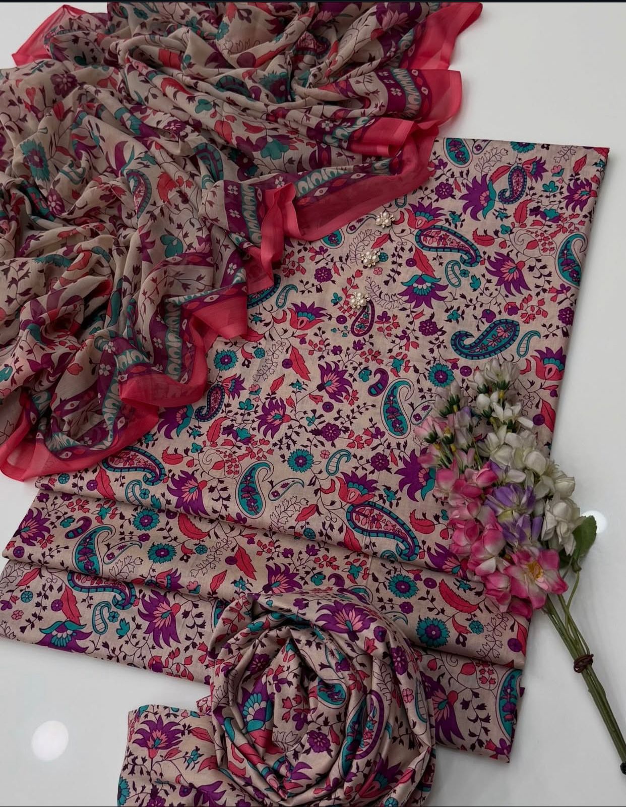 Digital Printed Swiss Lawn 3pc