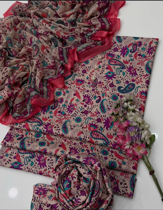 Digital Printed Swiss Lawn 3pc