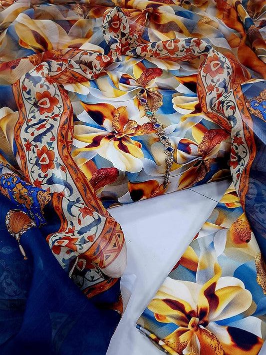 Digital Printed Swiss Lawn 3pc