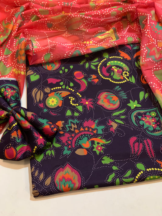 Digital Printed Swiss Lawn 3pc