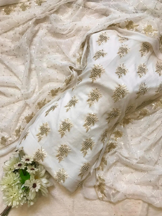 Embroidered Chiffon 3pc Dress