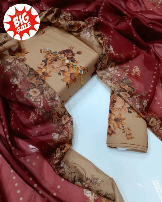 Digital Printed Swiss Lawn 3pc