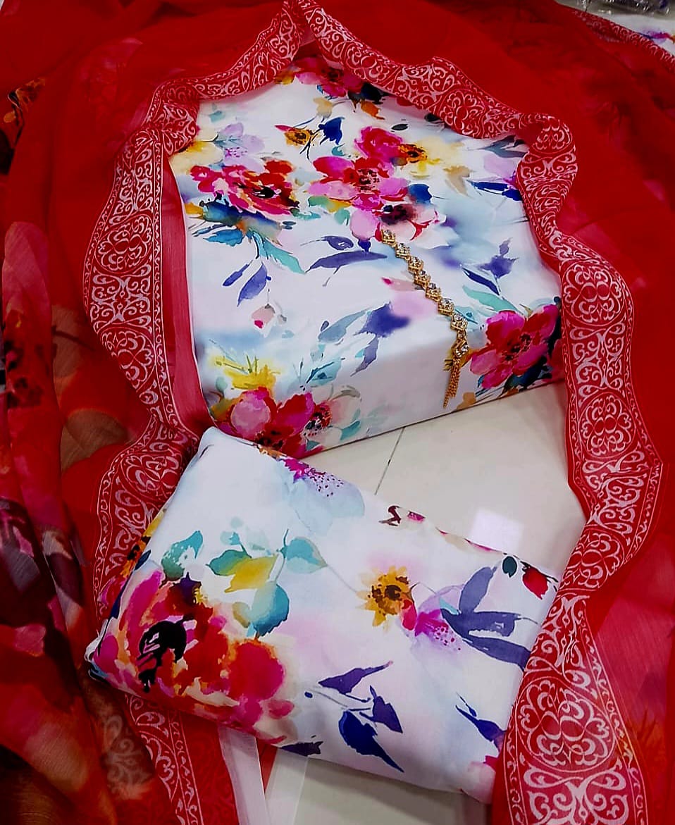 Digital Printed Swiss Lawn 3pc
