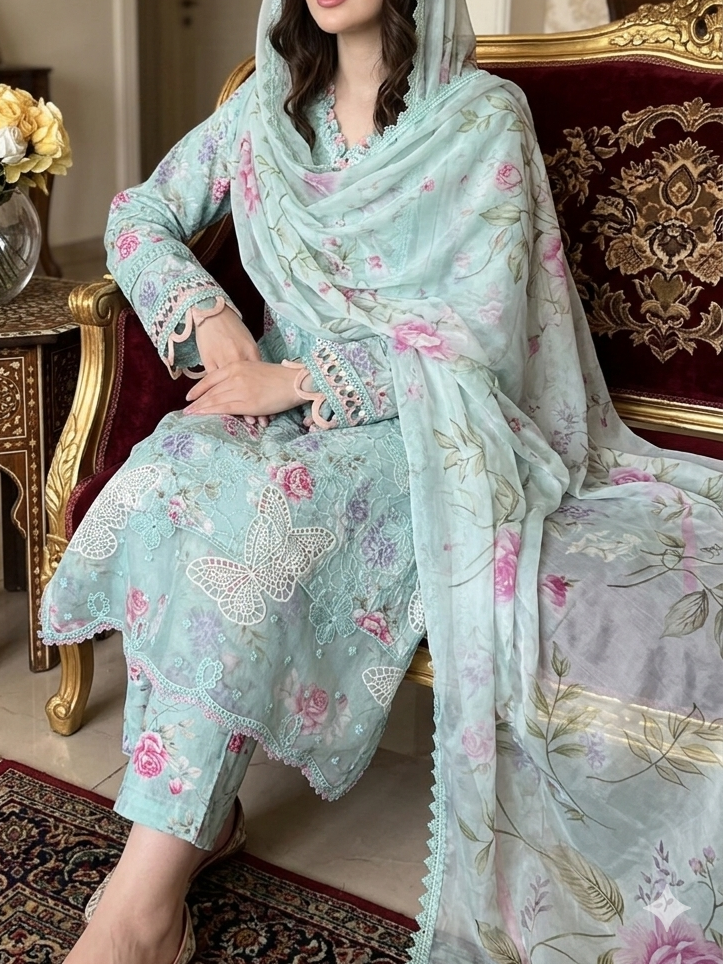 Ready-To-Wear Chikankari Lawn 3pc