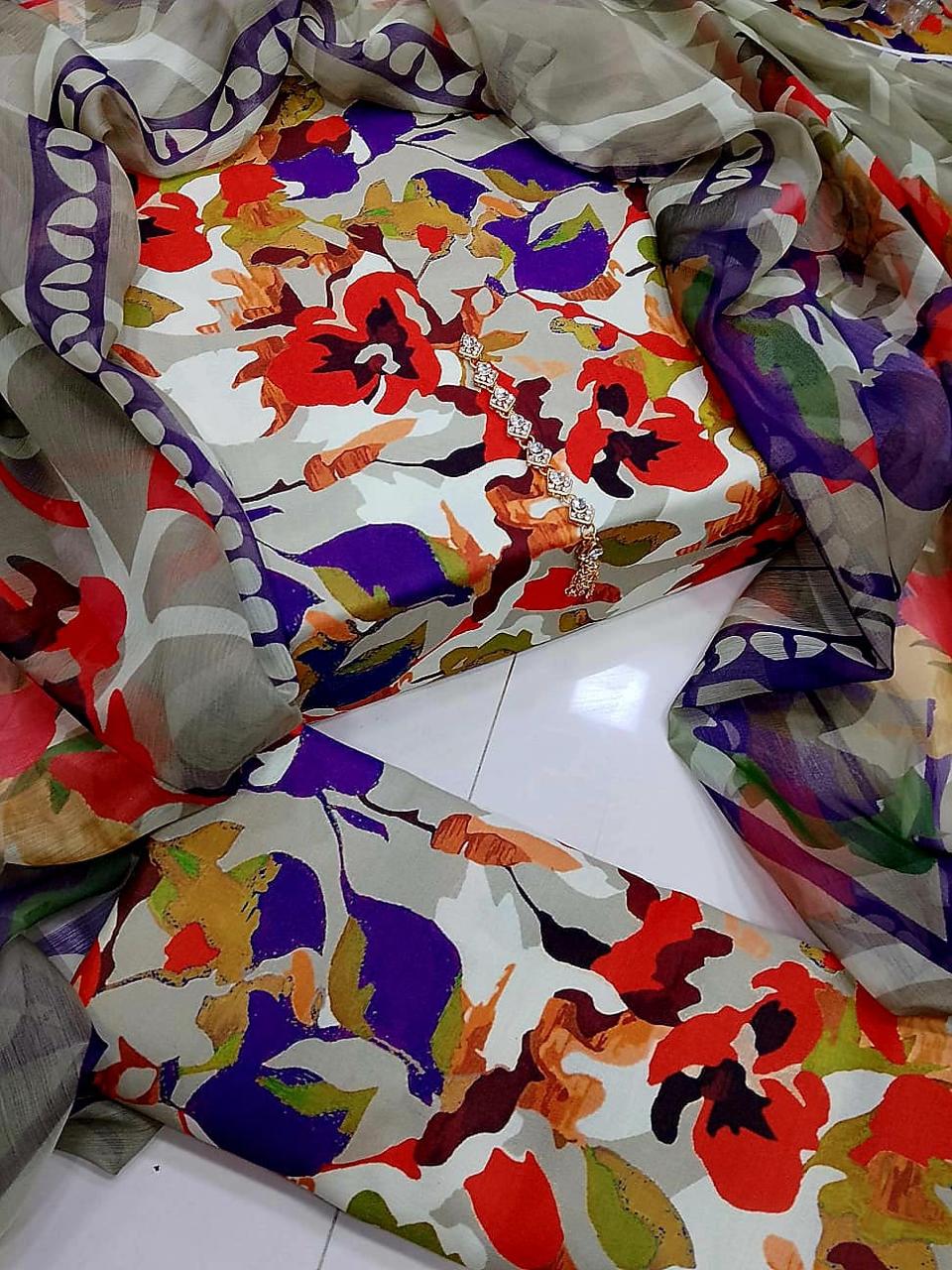 Digital Printed Swiss Lawn 3pc