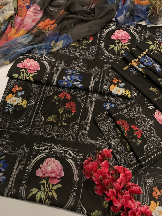 Digital Printed Swiss Lawn 3pc