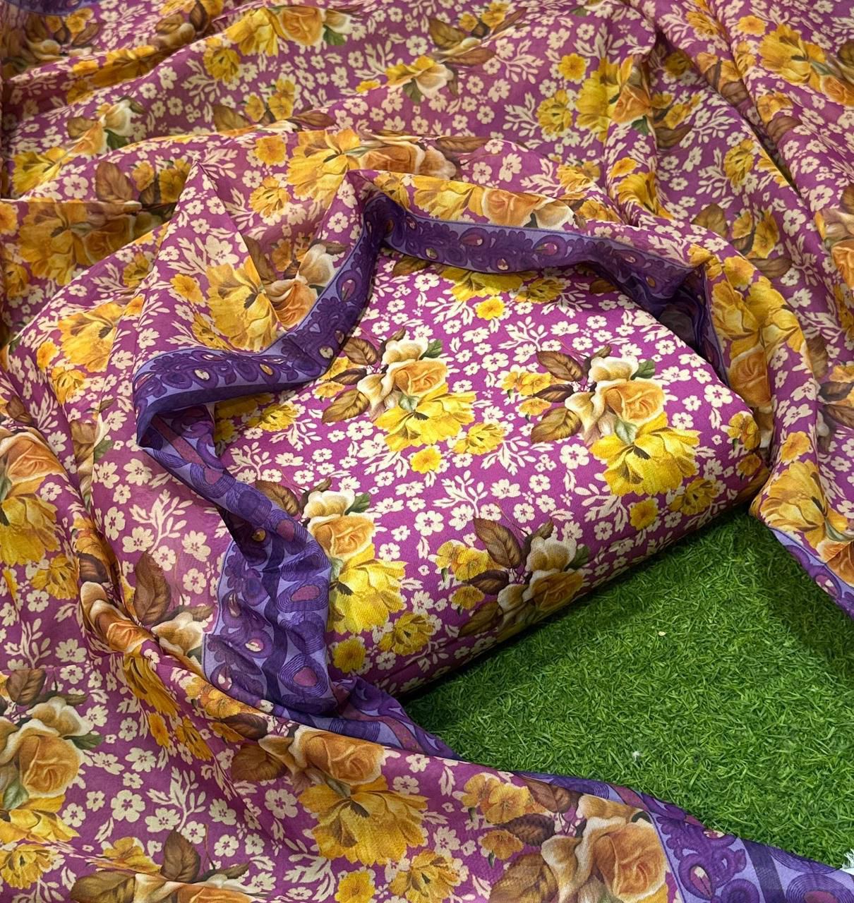 Digital Printed Swiss Lawn 3pc