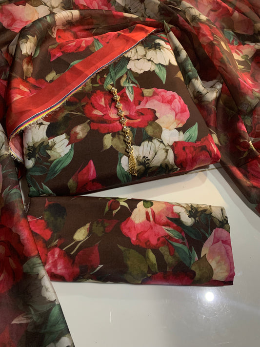 Digital Printed Swiss Lawn 3pc