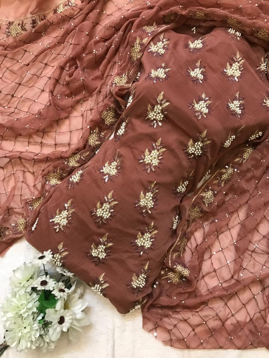 Embroidered Chiffon 3pc Dress