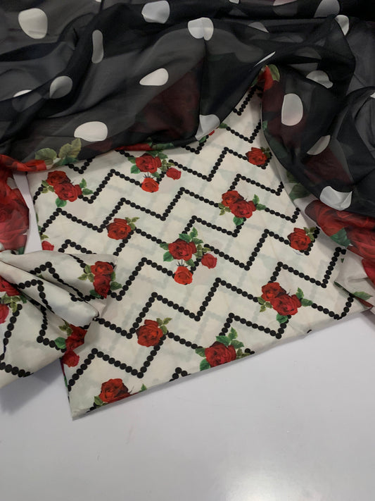 Digital Printed Swiss Lawn 3pc