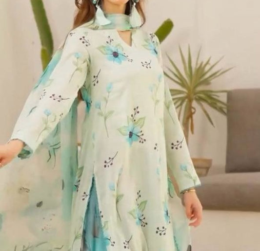 Digital Printed Swiss Lawn 3pc