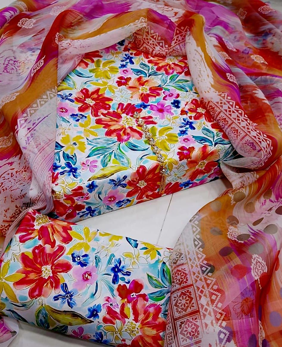 Digital Printed Swiss Lawn 3pc