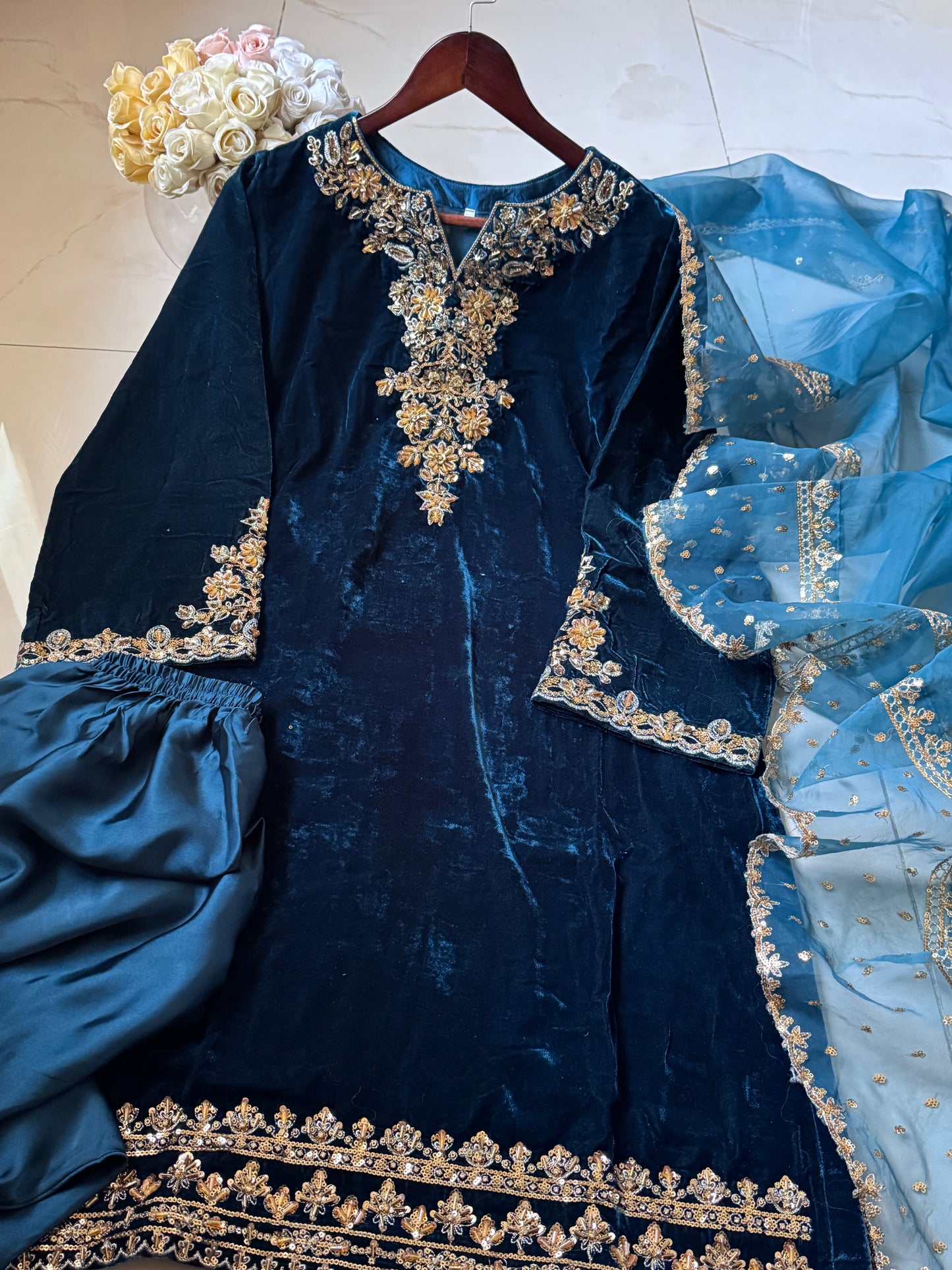 Velvet Embroidered 3pc Dress Winter Collection