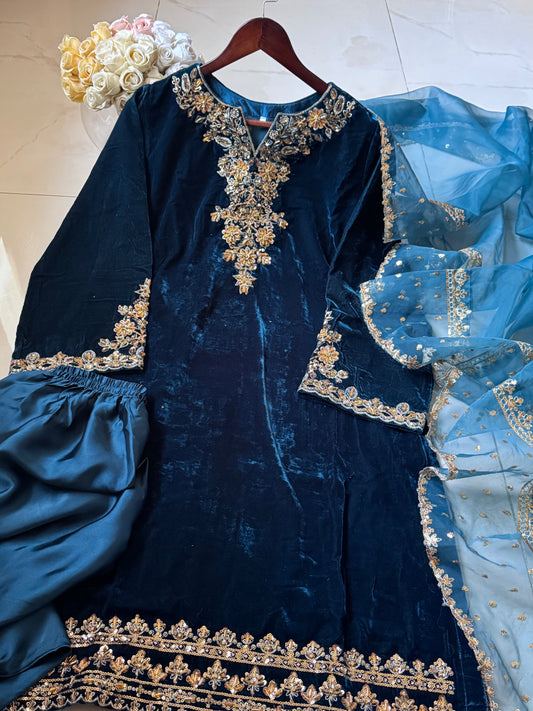 Velvet Embroidered 3pc Dress Winter Collection