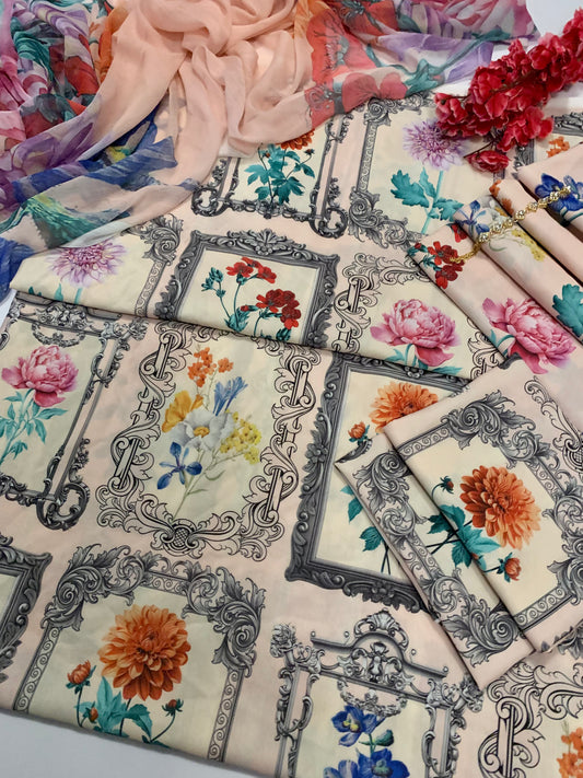 Digital Printed Swiss Lawn 3pc