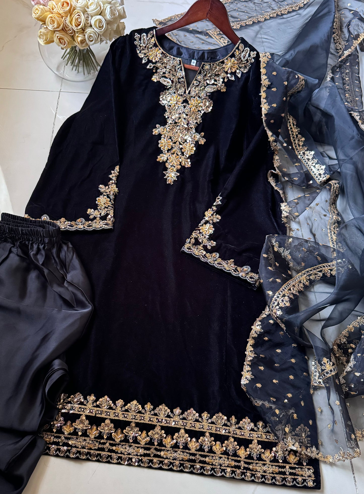 Velvet Embroidered 3pc Dress Winter Collection