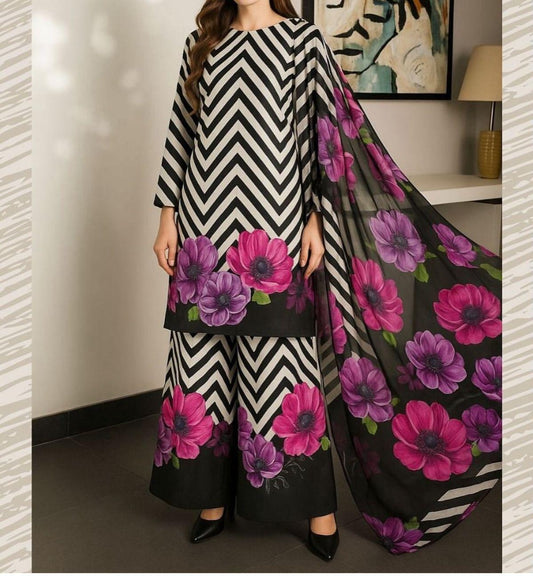 Digital Printed Silk 3pc