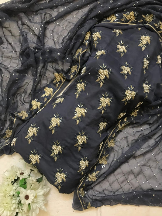 Embroidered Chiffon 3pc Dress