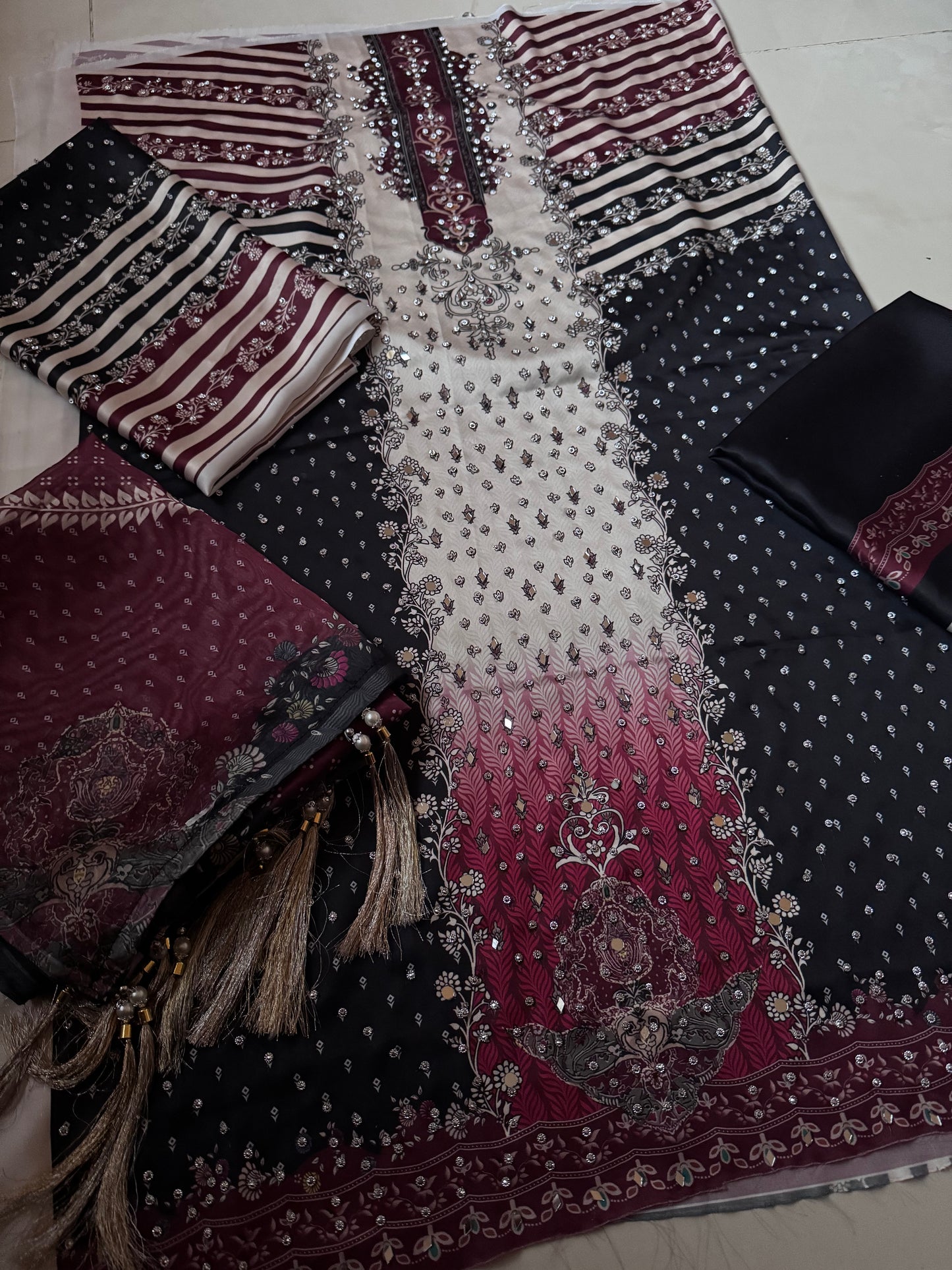 Handwork Digital Printed Silk 3pc