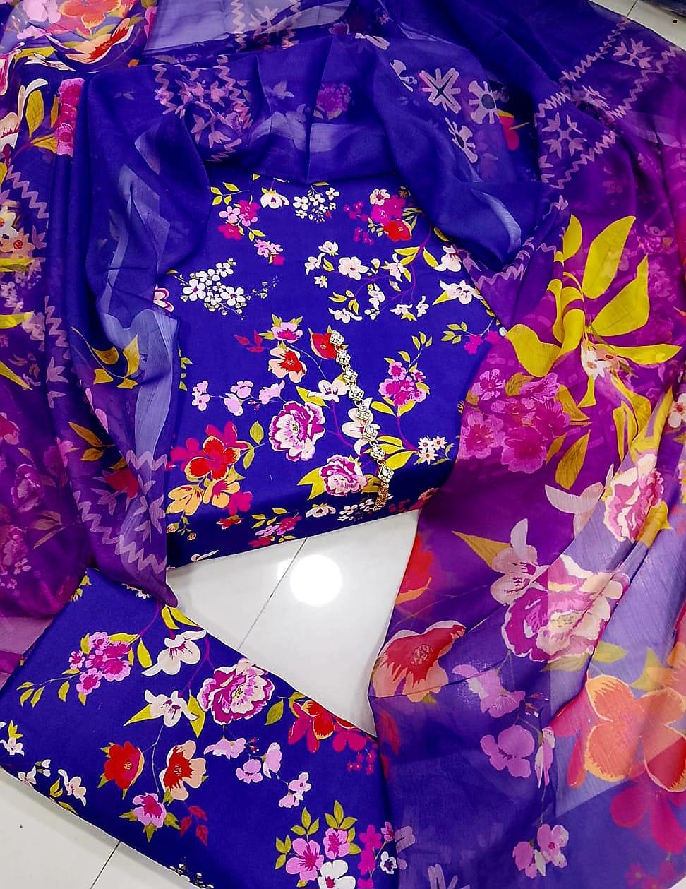 Digital Printed Swiss Lawn 3pc