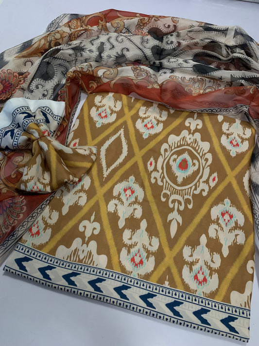 Digital Printed Swiss Lawn 3pc